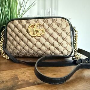 Gucci Beige and Black Crossbody Bag